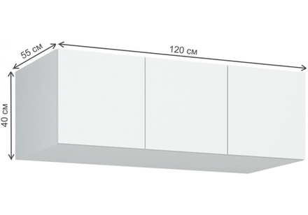 Шкаф Woodville Широн 1200 белый, белый с антресолью
