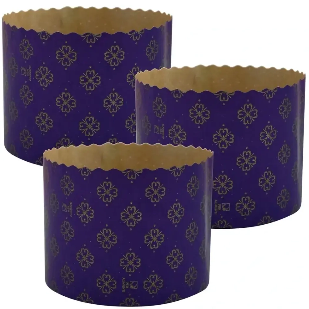 Форма для кулича бумажная «Пасхальная ночь». Набор 3 шт. Диаметр 13,4 см, высота 9,5 см. МТ8-122