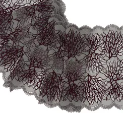 Кружево эластичное серое темное 22 см, Китай