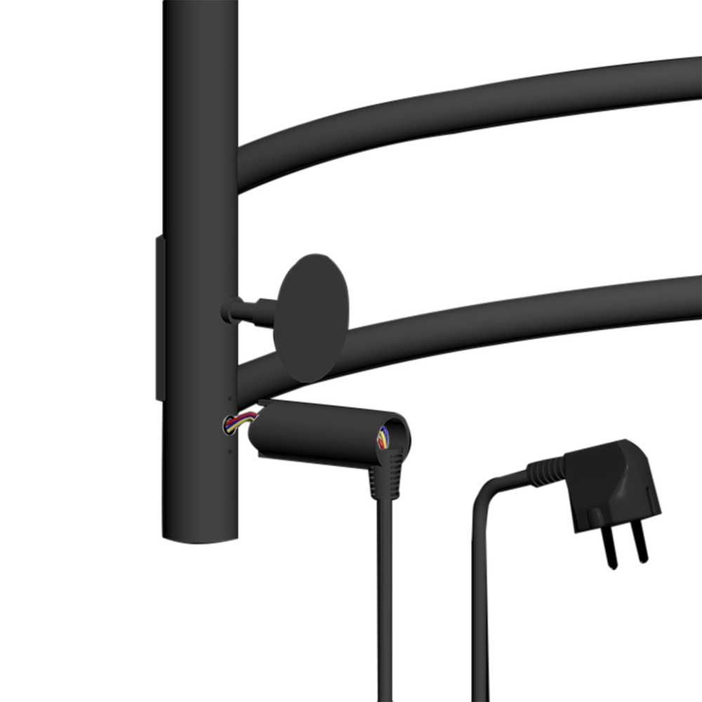 Полотенцесушитель MIXLINE CAPELLA  80х50 (таймер, 382Вт, 7 перекладин + ПОЛКА) электрический ЧЕРНЫЙ