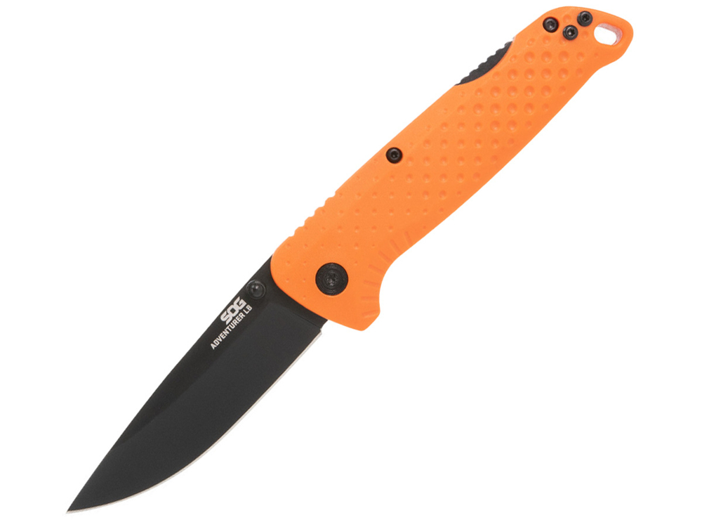 Нож складной SOG Adventurer LB Orange Black, сталь Cryo 5Cr15MoV, рукоять GRN, 60г, блистер