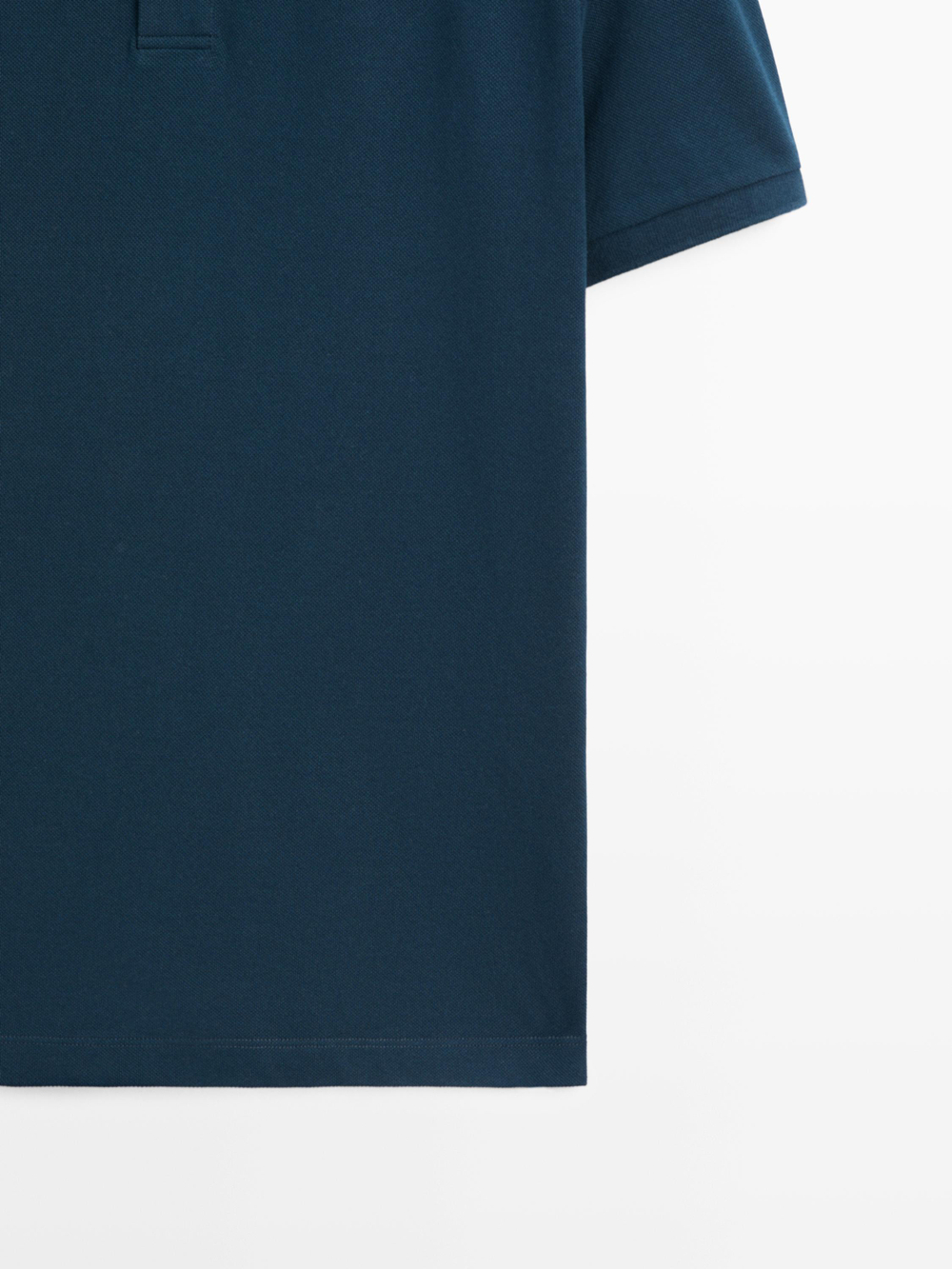 Massimo Dutti Поло из рельефного хлопка, индиго