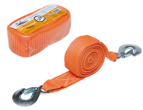 Трос буксировочный лента 2,5 т 4 м 2 крюка Airline