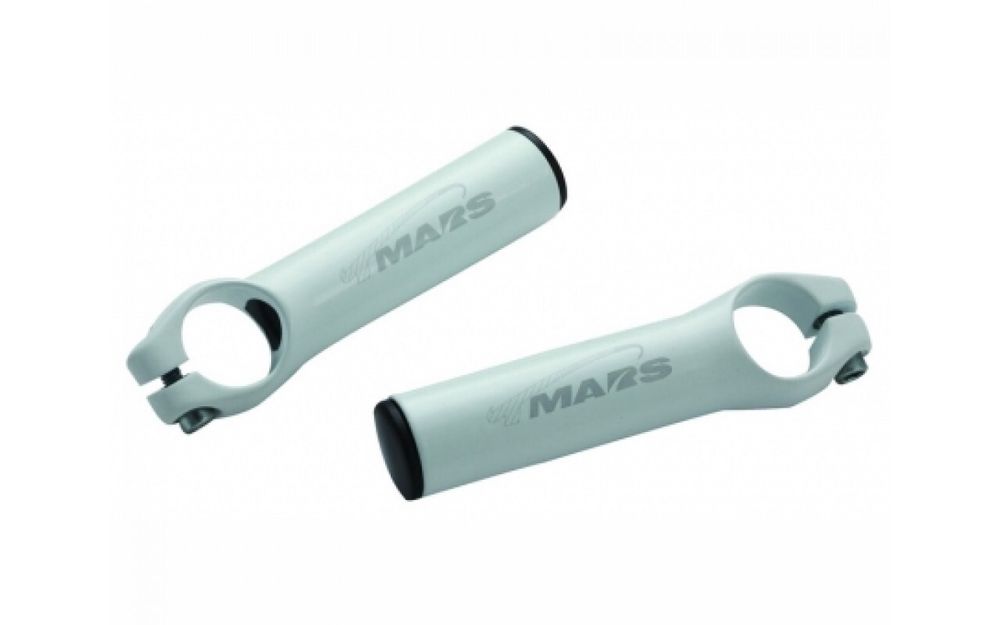 Рога алюминиевые MARS белые, анатомические, для руля ø22,2мм, 59г/пара