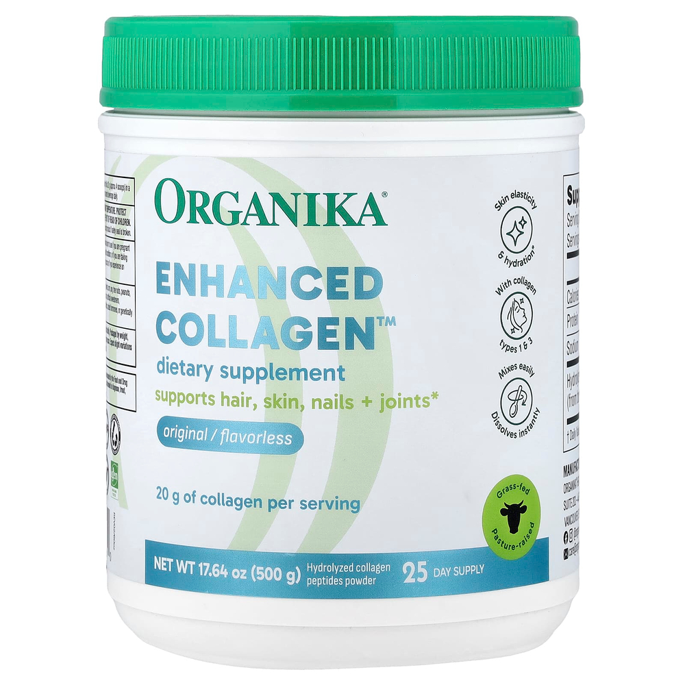 Organika, Enhanced Collagen™, натуральный коллаген/без вкусовых добавок, 500 г (17,64 унции)