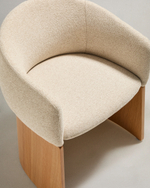 Стул Bosca из бежевого шенилла и дубового шпона