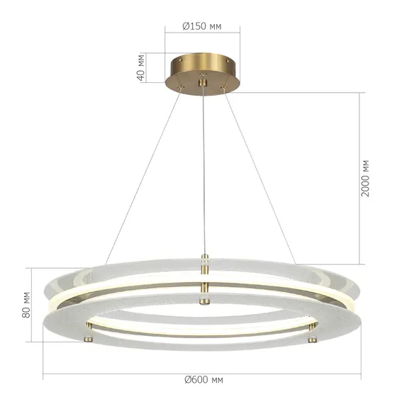 SL6245.203.01 Светильник подвесной ST-Luce золотистый/Прозрачный LED 1*40W 4000K FAGY