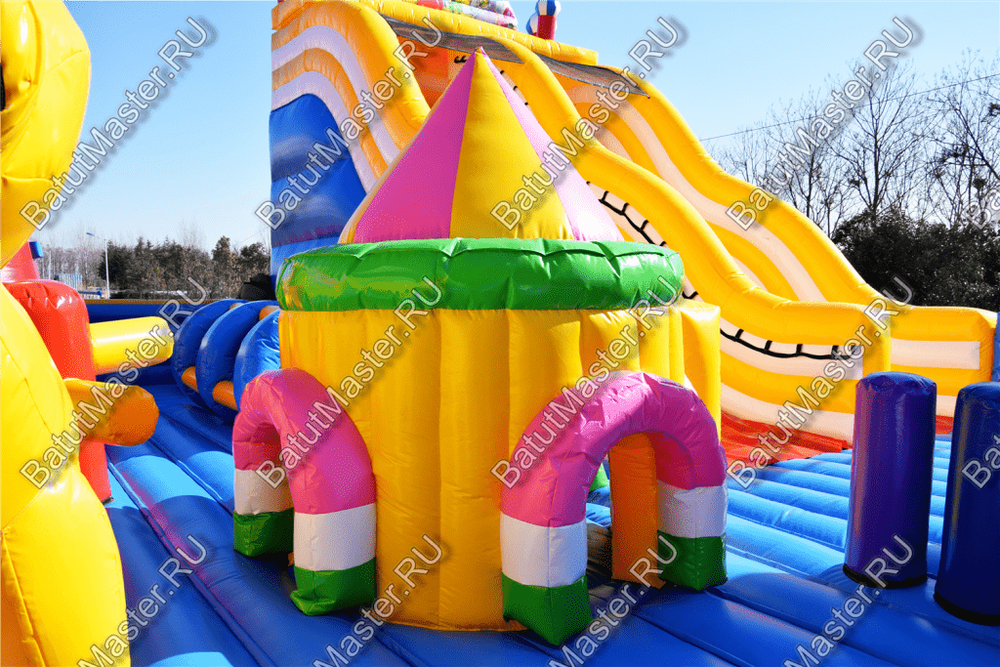 Большая площадка с высокой горкой "Дино-городок", 15*15*6 м