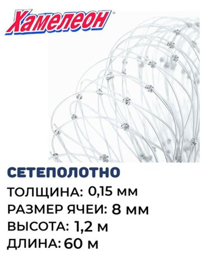 Сетеполотно леска 0,15 мм ячея 8 мм, высота 1,2м кукла