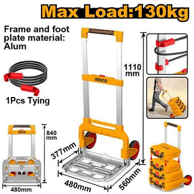 Тележка ручная складная 1110/840х560х480х377 мм INGCO HHWB61201 INDUSTRIAL
