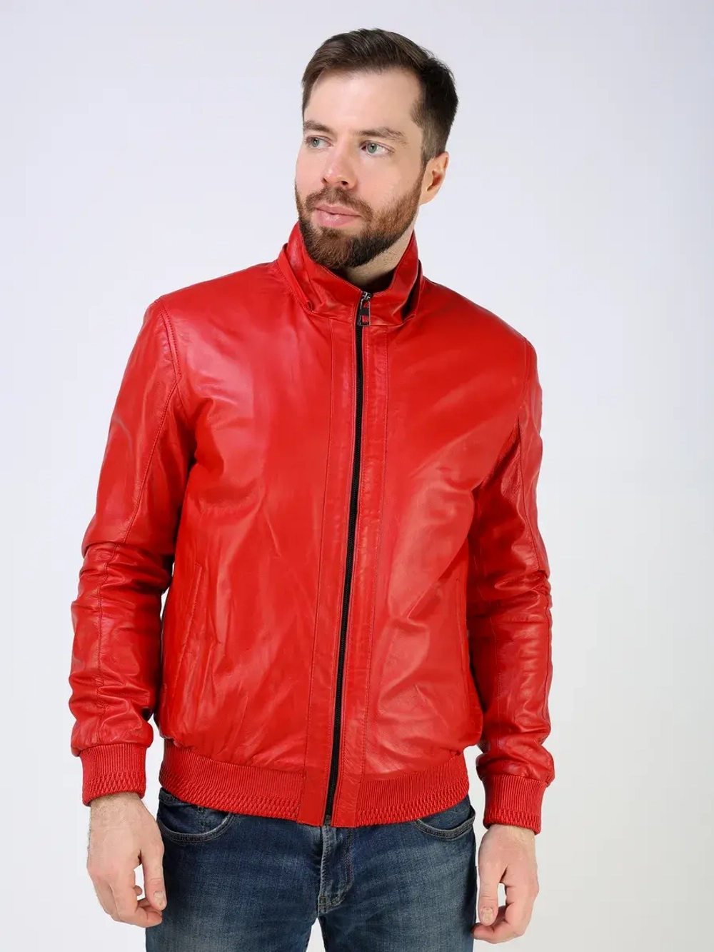 Куртка кожаная натуральная с капюшоном