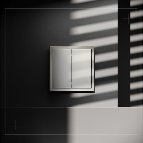 Выключатель встраиваемый Voltum S70 двухклавишный 10А, (шелк) VLS020104