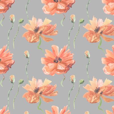 Бесшовный принт c маками