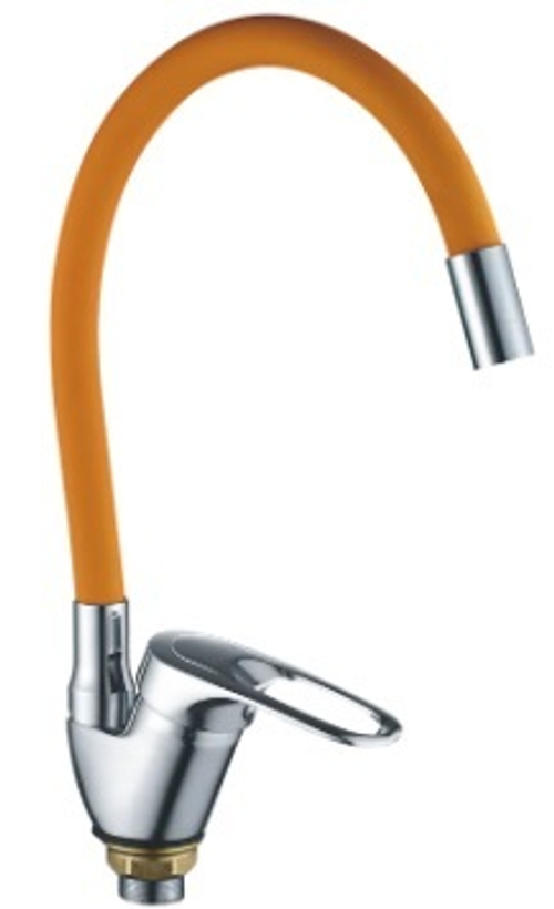 R3193F-4 Смеситель для кухни с гибким ОРАНЖЕВЫМ изливом