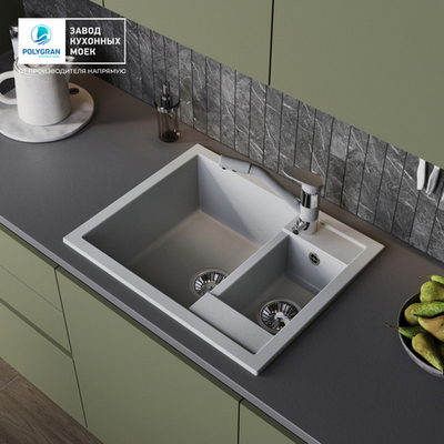 Мойка TOLERO R-109 серый металлик №001, смеситель SKS4 серый металлик