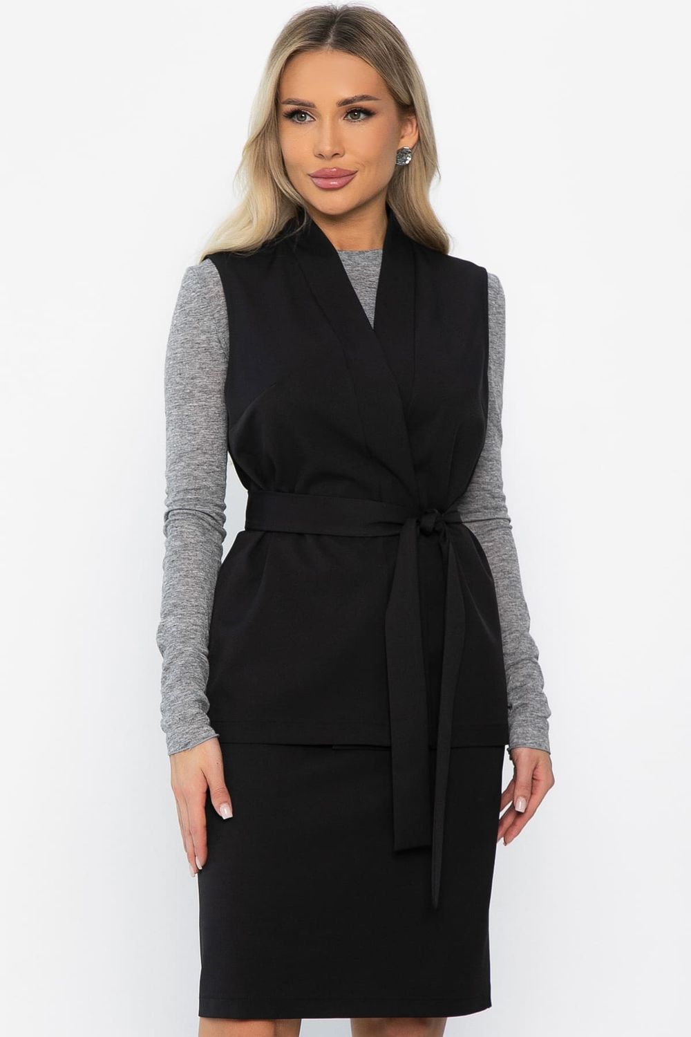 Костюм с юбкой Окси (черный) К14364-8М LT Collection