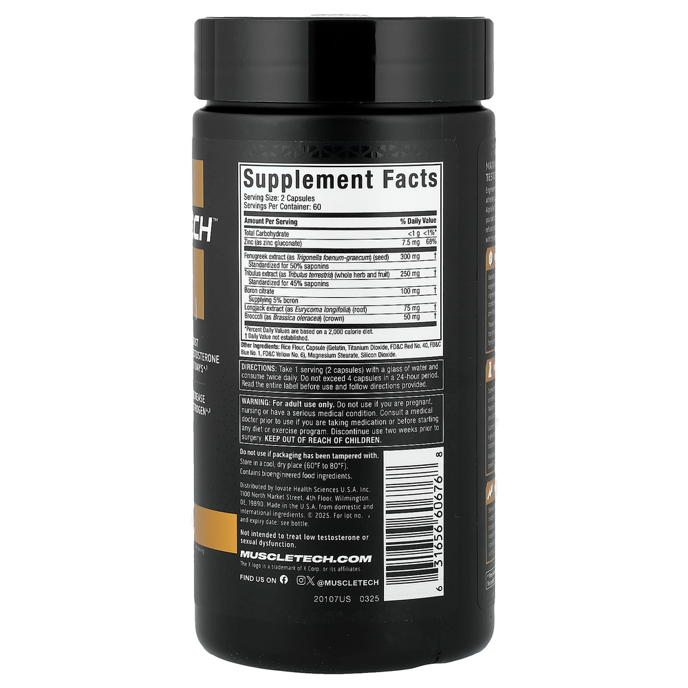 MuscleTech, AlphaTest™, 120 капсул