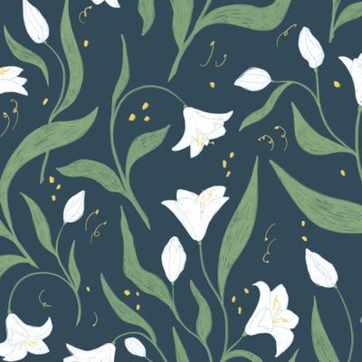 чудесное плетение лилий на темно синем