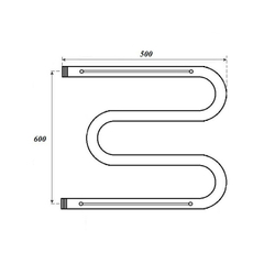 Полотенцесушитель водяной Point PN38665P 600x500 М-образный (1") с полкой, хром