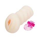 Мастурбатор-вагина с вибрацией от съёмного кольца - 14 см.