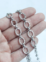 103-р Цепочка рифленый овал 12*10 мм, родий, м