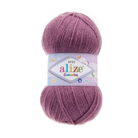 Секерим бэби (Sekerim bebe) пряжа Alize 100%акрил 5х100г/320м (28 сухая роза)