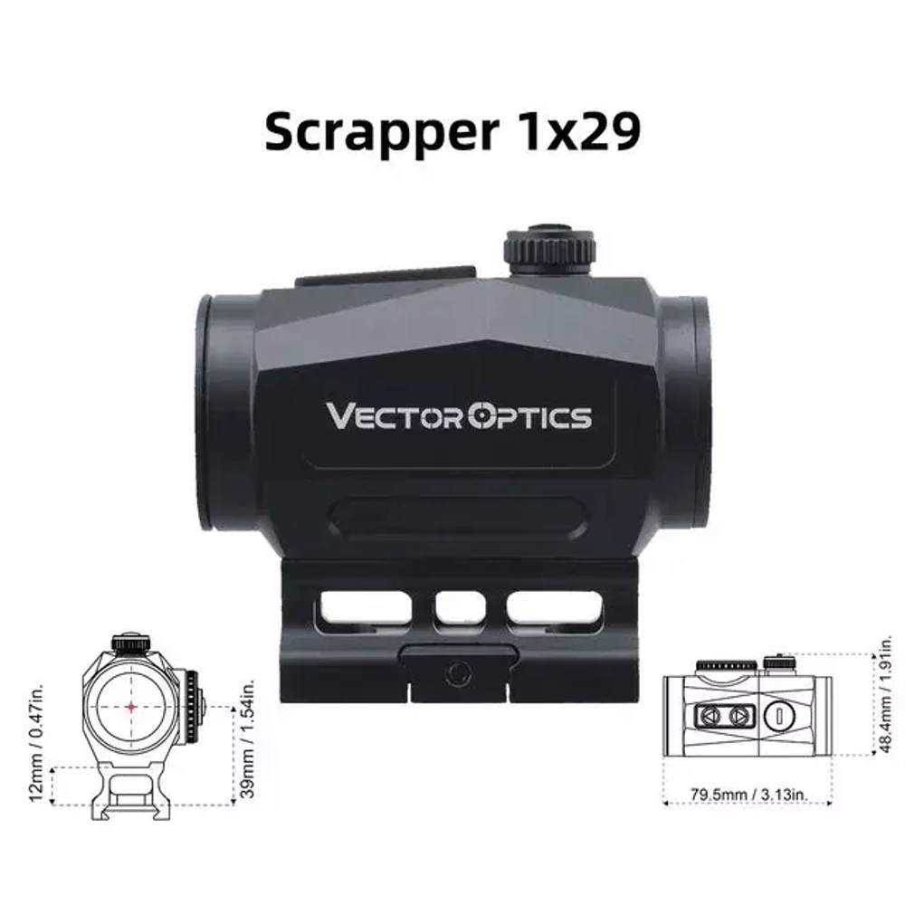 Коллиматорный прицел Vector Optics Scrapper 1x29, RD 2 MOA (SCRD-47)