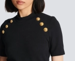 Футболка с 6 пуговицами в виде монет от Balmain