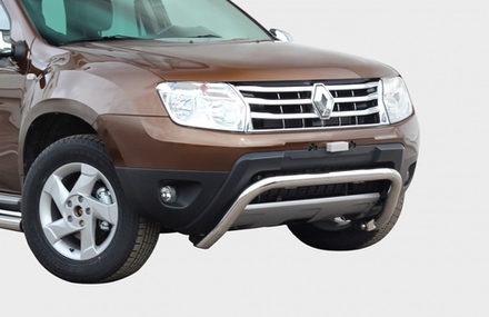 Защита переднего бампера (нержавейка) Renault Duster (2012-) d60 скоба/ Рено Дастер