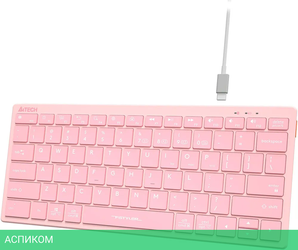 Клавиатура A4Tech Fstyler FBX51C розовый