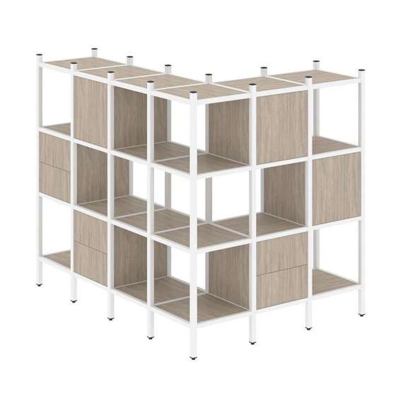 Лофт Угловой внешний стеллаж наборный VR.L-52  1694*1278*1458