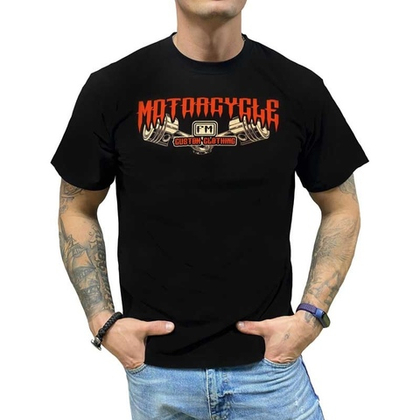 Футболка Franky Mouse Motorcycle Custom Clothing  (Поршни) (S / черный)