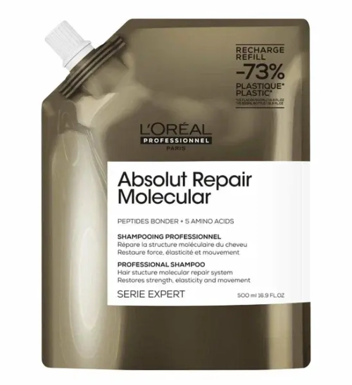 L'Oreal Professionnel Absolut Repair Molecular шампунь для молекулярного восстановления волос, сменный блок, 500мл.