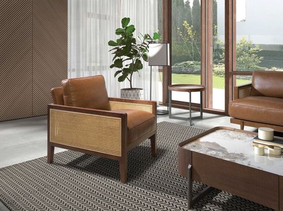 Кресло 5113/KF-A2092-M2731 коричневое кожаное Испания