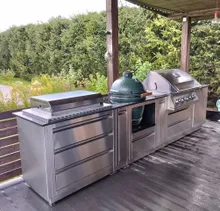 Комплект мангала с тумбой, нержавеющая сталь, 90x95х61 см, Ontario, KuhniGrill