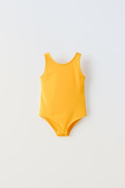 ZARA БОДИ С КОНТРАСТНЫМИ ПОЛОСАМИ, ЖЕЛТЫЙ