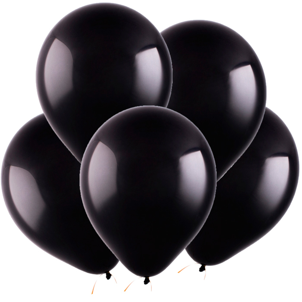 Воздушный шар с гелием, 1шт., М12/30см, Веселуха, чёрный
