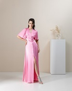 07-03-23 SS Платье в пол из легкой ткани розовое