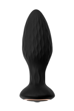 Черная анальная вибровтулка Tucana с ротацией и управлением через приложение