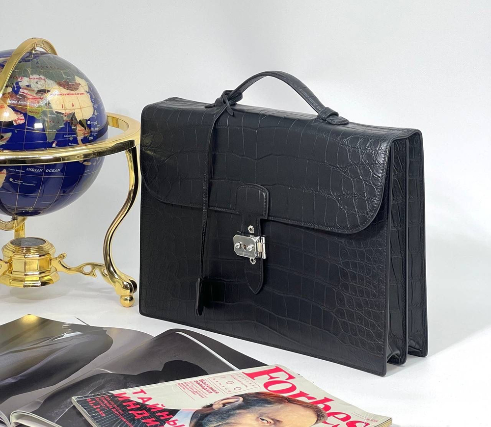 Портфель Hermes из кожи крокодила