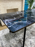 Кухонный раздвижной стол "Гранд", чёрный мрамор