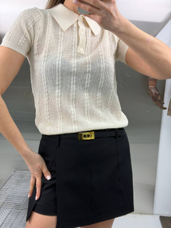 Футболка-поло женская арт. 0201 цвет "бежевый"