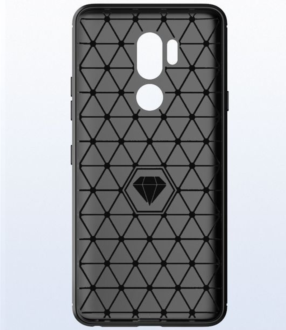 Чехол для LG G7 ThinQ (G7+ ThinQ) цвет Black (черный), серия Carbon от Caseport