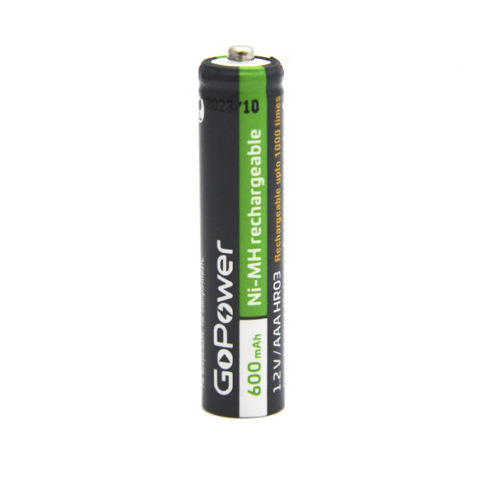 Аккумуляторная батарея GoPower ААА 600mAh к-т2