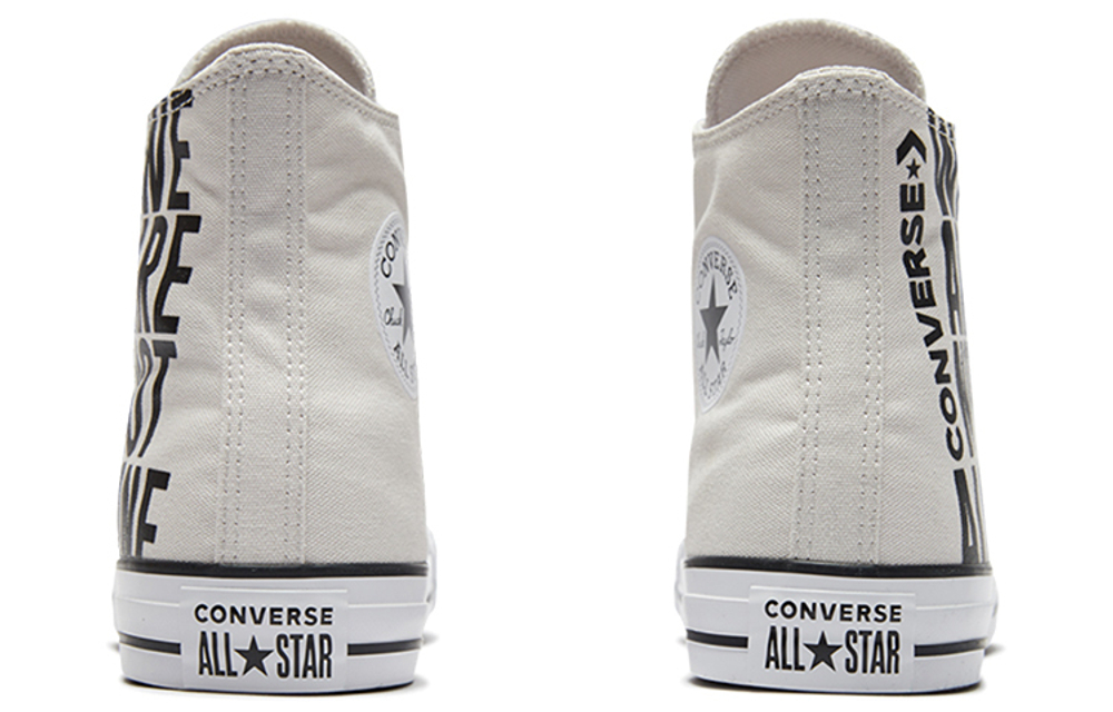 Converse All Star series "We are Not Alone" high-top canvas shoes for men and women the same pure white