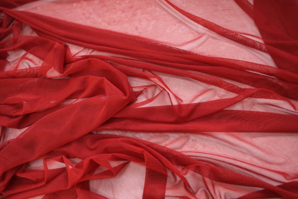 Сетка трикотаж красная