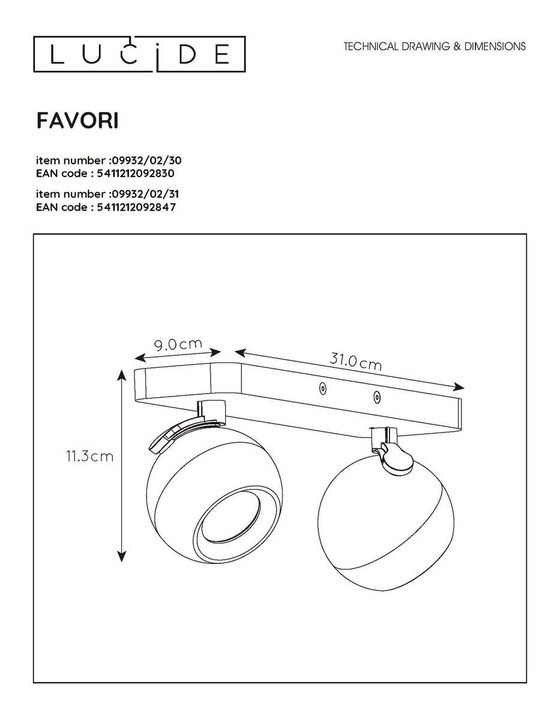 Спот Lucide Favori 09932/02/31