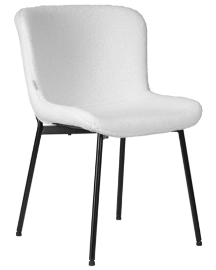 Стул обеденный DOBRIN MILO, черные ножки, белый букле (UF992-01)