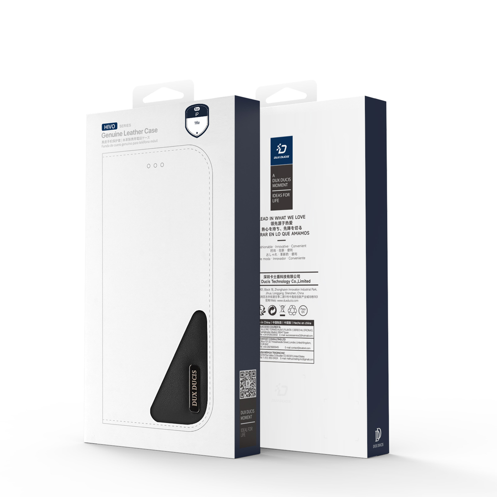 Чехол книжка из натуральной кожи с защитой RFID для iPhone 16e, серия Hivo Series Case от Dux Ducis