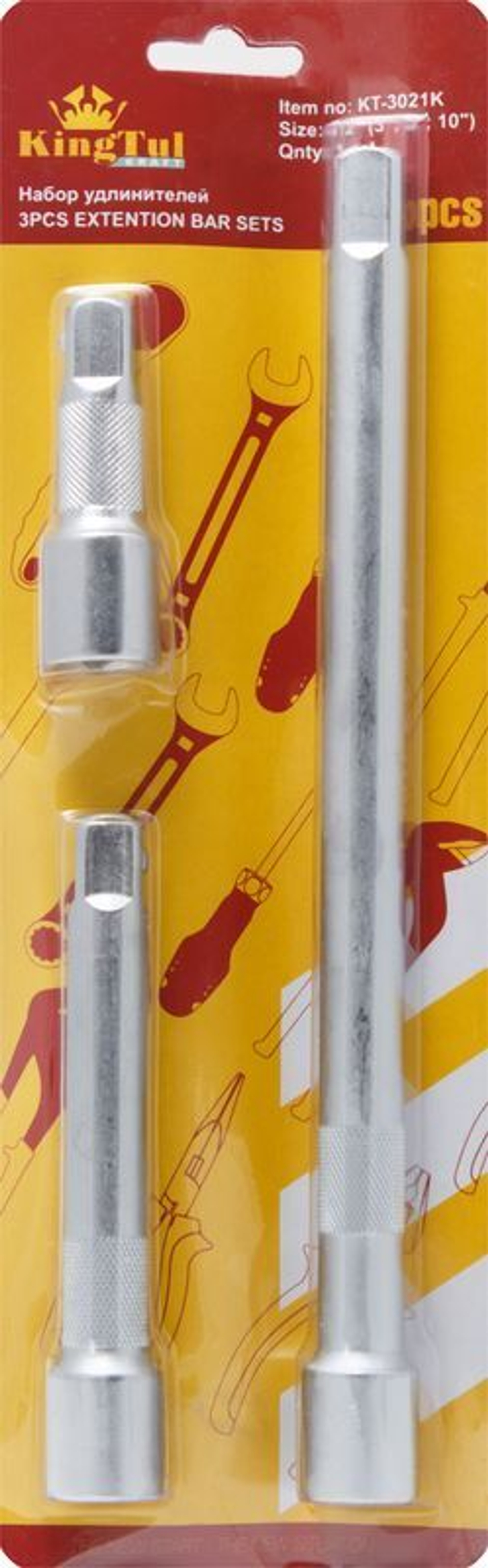 1/2''Набор удлинителей 3пр.(75, 125, 250мм) на блистере KingTul kraft KT-3021K